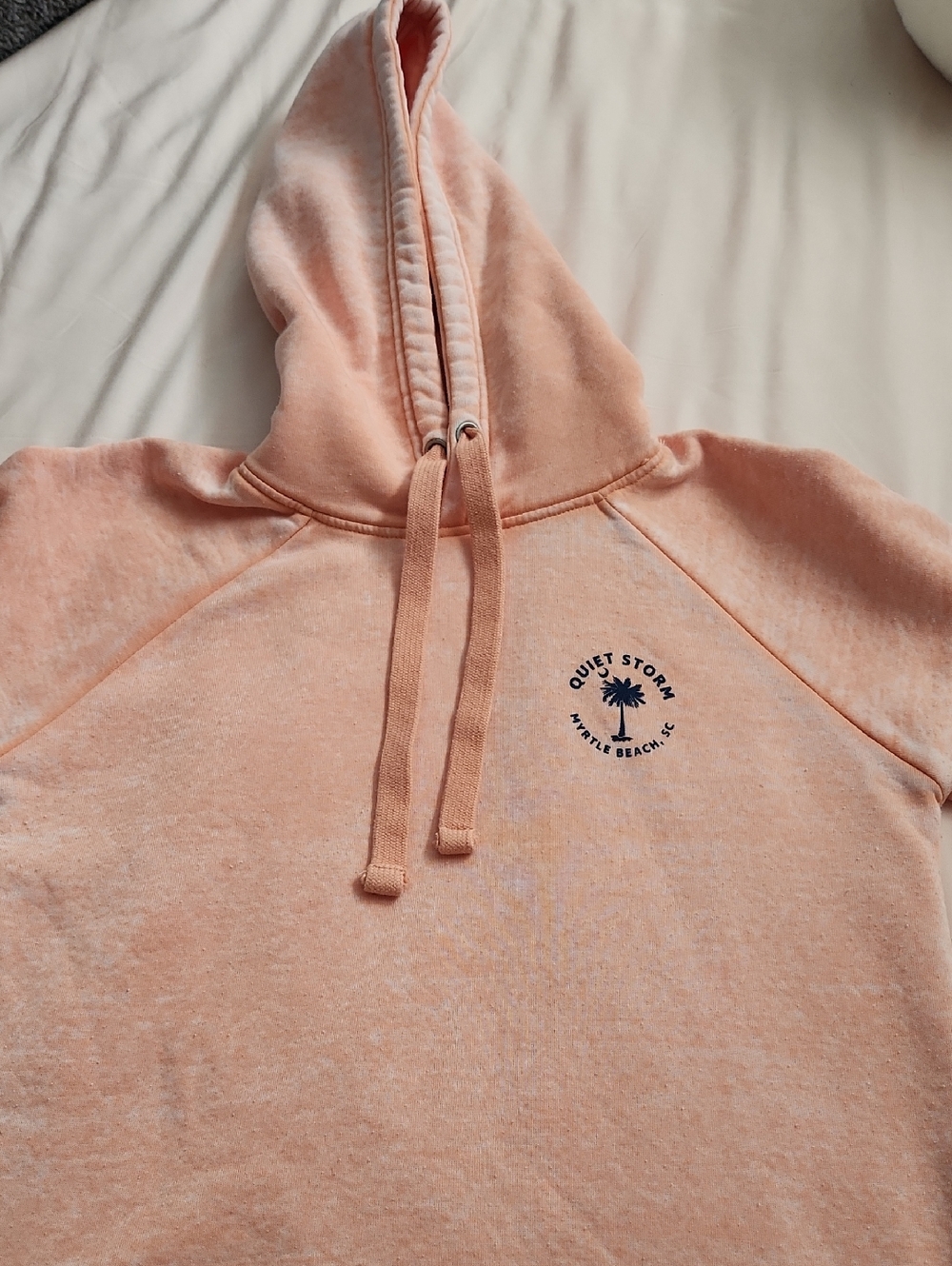 Quiet Storm Peach Pullover Hoodie with Palm Logo
